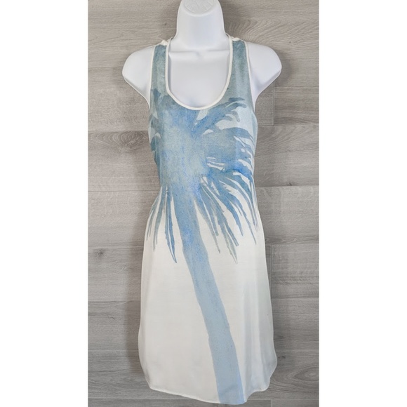 Tess Giberson Palm Tree Silk Dress Sz 6 - Picture 1 of 8